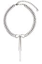 view 1 of 4 Double Crystal Bow Choker in Silver