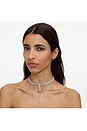 view 3 of 4 Double Crystal Bow Choker in Silver