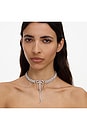 view 4 of 4 Double Crystal Bow Choker in Silver