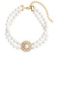 view 1 of 4 COLLIER RAS DU COU GOLD CRYSTAL PEARL CHOKER in Gold