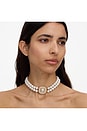 view 3 of 4 COLLIER RAS DU COU GOLD CRYSTAL PEARL CHOKER in Gold
