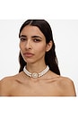 view 4 of 4 COLLIER RAS DU COU GOLD CRYSTAL PEARL CHOKER in Gold