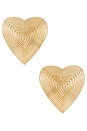 view 1 of 2 Heart Ridged Earrings in Gold