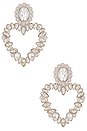 view 1 of 2 Crystal Heart Earrings in Silver