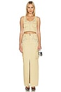 view 4 of 5 Embellished Cargo Maxi Skirt in Beige