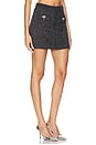 view 2 of 6 Textured Denim Mini Skirt in Black