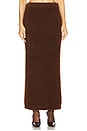 view 1 of 6 Fluffy Knit Midi Skirt in Brown