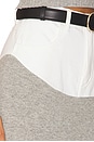 view 6 of 6 SAIA MIDI COM INSERÇÃO DE JEANS E MALHA in Grey