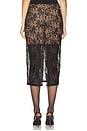 view 4 of 6 Floral Lace Midi Skirt in Black