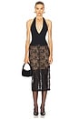 view 5 of 6 Floral Lace Midi Skirt in Black