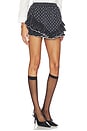 view 2 of 6 Black Polka Dot Frill Mini Skirt in Black