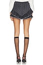 view 4 of 6 Black Polka Dot Frill Mini Skirt in Black