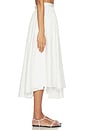 view 2 of 6 White Cotton Poplin Midi Skirt in White