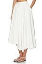 view 3 of 6 White Cotton Poplin Midi Skirt in White