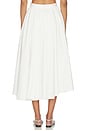 view 4 of 6 White Cotton Poplin Midi Skirt in White