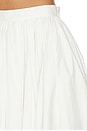 view 6 of 6 White Cotton Poplin Midi Skirt in White