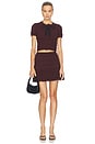 view 5 of 6 JUPE COURTE BROWN POINTELLE KNIT in Brown