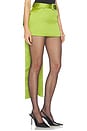 view 4 of 7 Green Satin Bow Mini Skirt in Green