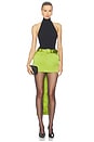 view 7 of 7 Green Satin Bow Mini Skirt in Green
