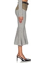 view 3 of 6 Grey Knit Khaki Denim Insert Midi Skirt in Grey