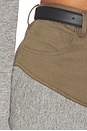 view 6 of 6 Grey Knit Khaki Denim Insert Midi Skirt in Grey