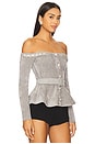 view 2 of 5 TOP DE MALHA CHENILLE COM ACABAMENTO EM CRISTAIS in Grey
