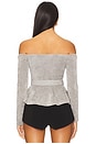 view 3 of 5 TOP DE MALHA CHENILLE COM ACABAMENTO EM CRISTAIS in Grey