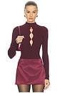 view 1 of 5 Keyhole Knit Top in Burgundy