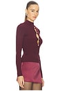 view 2 of 5 Keyhole Knit Top in Burgundy