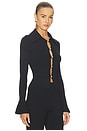 view 2 of 4 Button Down Knit Top in Black