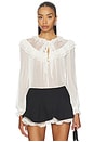 view 1 of 4 Georgette Lace Blouse in White