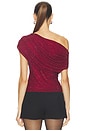 view 4 of 6 Burgundy Rhinestone Drape Top in Burgundy