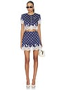 view 4 of 4 Navy Polka Dot Satin Top in Navy