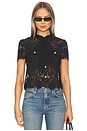 view 1 of 4 Lace Tie Neck Top in Black