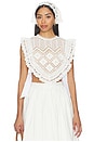 view 2 of 6 White Crochet Lace Crop Top in White