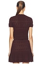 view 3 of 4 Brown Pointelle Knit Top in Brown