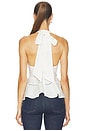 view 3 of 4 White Linen Peplum Top in White