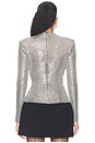 view 4 of 5 Grey Rhinestone Mesh Wrap Top in Grey