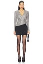 view 5 of 5 Grey Rhinestone Mesh Wrap Top in Grey