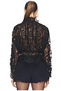 view 3 of 4 Black Lace High Neck Blouse in Black