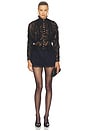 view 4 of 4 Black Lace High Neck Blouse in Black