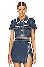 view 1 of 5 Denim Crop Top in Blue