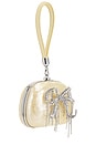 view 4 of 5 Yellow Pearl Top Handle Clutch Bag in Yellow