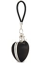 view 4 of 6 Black Satin Top Handle Heart Clutch in Black