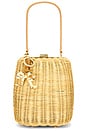 view 1 of 5 Brown Rattan Bag With Keychain in Brown