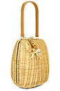 view 3 of 5 Brown Rattan Bag With Keychain in Brown