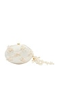 view 3 of 5 Cream Satin Floral Beaded Oval Clutch in Cream
