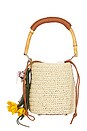 view 1 of 4 Soft Raffia Bucket Bag in Brown