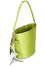 view 5 of 6 Green Satin Bucket Bag in Green