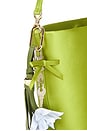 view 7 of 6 Green Satin Bucket Bag in Green